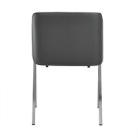 Two 29' Grey Leatherette and Steel Dining Chairs