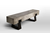 18' Concrete and Metal Bench
