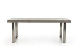 30' Concrete and Stainless Steel Dining Table