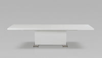 30' White MDF and Steel Dining Table