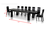 Modern Black Oak Finish Extendable Dining Table