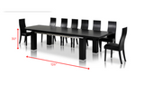 Modern Black Oak Finish Extendable Dining Table