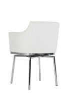 32' Grey Leatherette and Steel Dining Chair