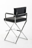 43' Black Leatherette and Steel Bar Stool