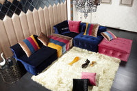 28' Wood  Foam  and Fabric Sectional Sofa
