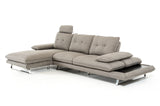 34' Grey Foam  Steel  Wood  and Veneer Sectional Sofa