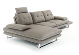 34' Grey Foam  Steel  Wood  and Veneer Sectional Sofa
