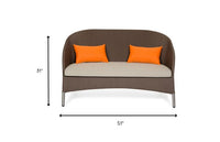 31' Brown Mesh  Aluminum  and Glass Sofa Set