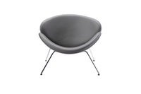 28' Grey Leatherette and Metal Accent Chair