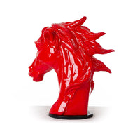 11" Red Polyresin Horse Head Sculpture