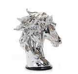 Modern Silver Horse Head Sculpture