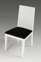 Two 36' White Fabric Dining Chairs