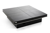 12" Black Gloss Coffee Table with Pull Out Squares