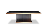 30' Black Crocodile and Rosegold Dining Table
