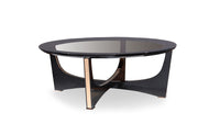 18' Black Crocodile Textures and Rosegold  and Glass Coffee Table