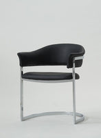 30' White Leatherette and Stainless Steel Dining Chair