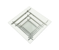 15' Glass and Stainless Steel Square Coffee Table