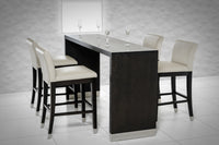 35' Wenge Veneer and Stainless Steel Bar Table