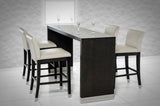 35' Wenge Veneer and Stainless Steel Bar Table