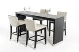 35' Wenge Veneer and Stainless Steel Bar Table