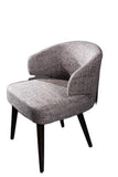 31' Grey Fabric Dining Chair with Wood Legs
