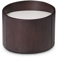 21' Round Modern Brown Oak Finish End Table