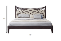 47' Brown Veneer and Beige Bonded Leather Queen Bed