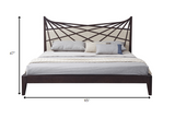47' Brown Veneer and Beige Bonded Leather Queen Bed