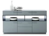 33' Grey High Gloss Glass Buffet