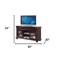 65' X 20' X 34' Cherry Poplar Wood Tv Stand