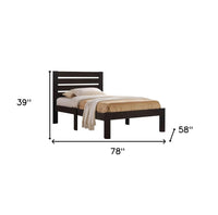 Popular Espresso Full Size Slat Wood Bed