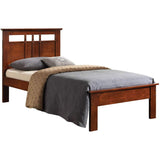 Popular Brown Twin Size Slat Wood Bed