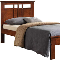 Popular Brown Twin Size Slat Wood Bed