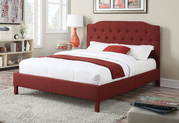 92' X 79' X 53' King Red Linen Bed