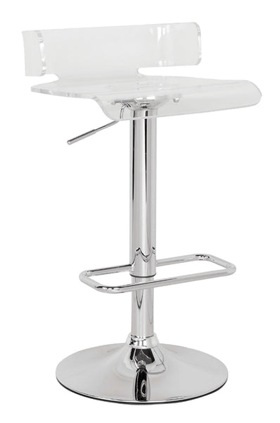 Clear And Chrome Swivel Adjustable Bar Stool