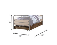 75' X 40' X 10' Twin Antique Oak Pine Wood  Trundle