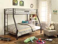 79' X 56' X 65' Twin Over Full Brown Metal Tube Bunk Bed