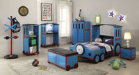 83' X 44' X 51' Blue Red And Black Train Metal Twin  Bed
