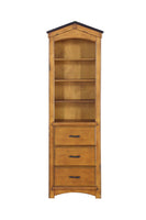 24' X 14' X 78' Rustic Oak Bookcase Cabinet