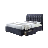 87' X 67' X 47' Dark Gray Fabric Queen Bed With Storage