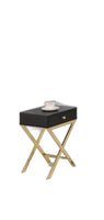 Sleek White and Brass End or Side Table