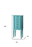 16' X 10' X 40' Light Blue Mirror Jewelry Armoire