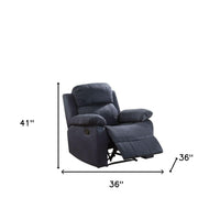 Microfiber Motion Recliner Chair in Blue