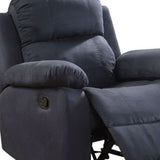 Microfiber Motion Recliner Chair in Blue