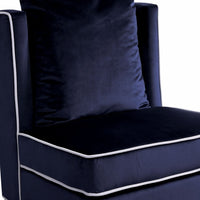 29' X 32' X 39' Dark Blue Velvet Accent Chair