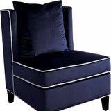 29' X 32' X 39' Dark Blue Velvet Accent Chair
