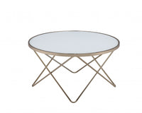 34' X 34' X 18' Frosted Glass Champagne Coffee Table