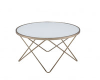 34' X 34' X 18' Frosted Glass Champagne Coffee Table