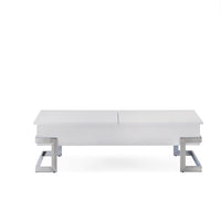 47' X 20' X 14' White And Chrome Particle Board Coffee Table
