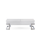 47' X 20' X 14' White And Chrome Particle Board Coffee Table